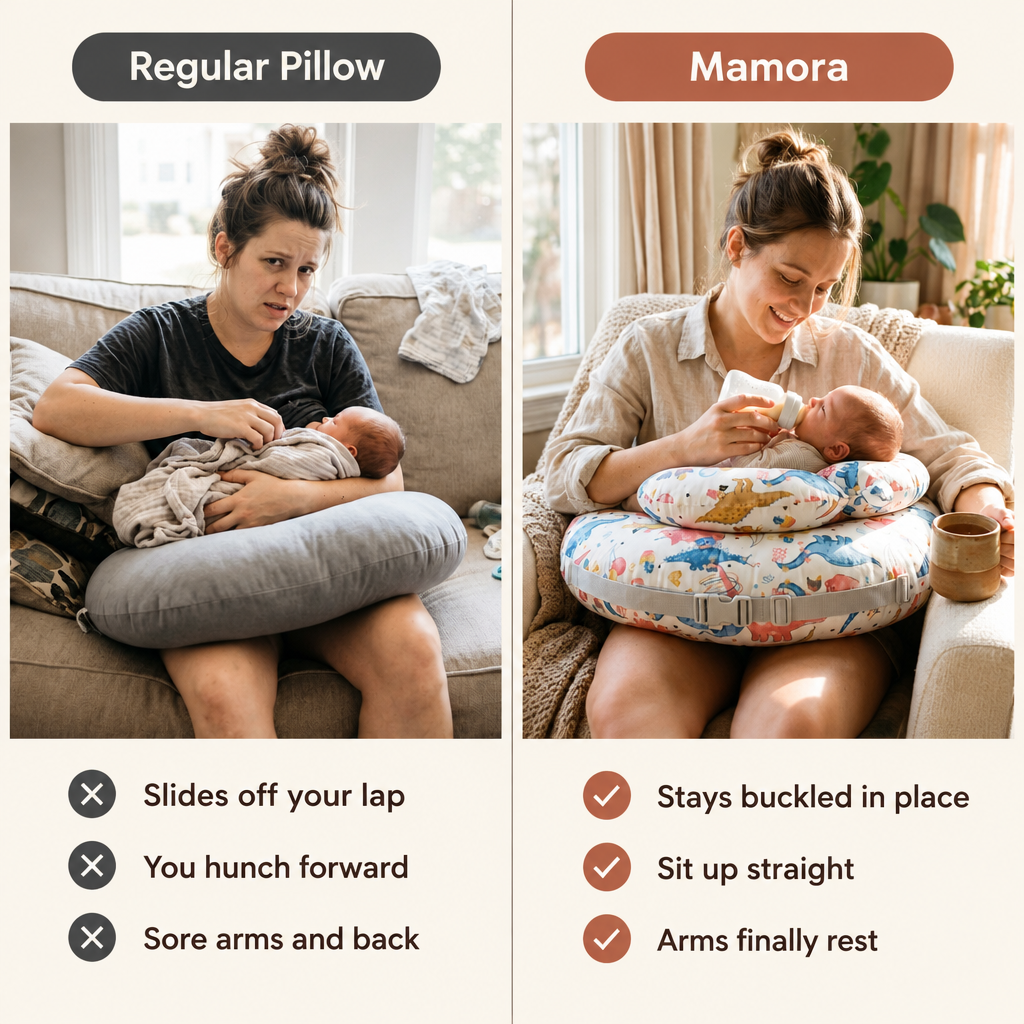 Regular nursing pillow vs Mamora